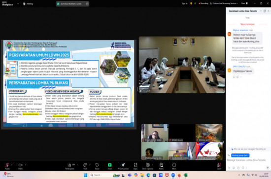 Zoom Meeting Sosialisasi Lomba Desa Tematik Festival Bangun Desa Bangun Indonesia Tahun 2025
